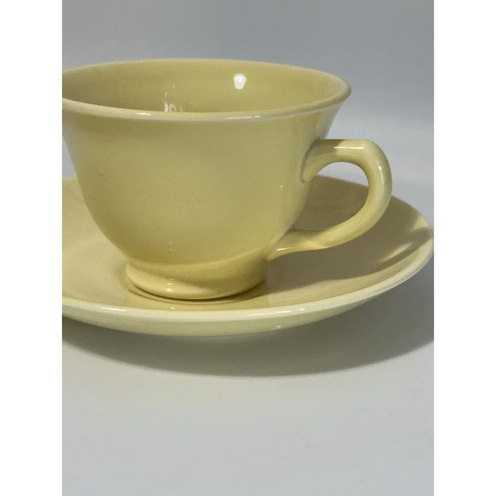 VTG LuRay Pastels TS&T Footed Cup & Saucer Set - Pastel Yellow